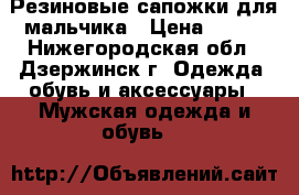 Резиновые сапожки для мальчика › Цена ­ 400 - Нижегородская обл., Дзержинск г. Одежда, обувь и аксессуары » Мужская одежда и обувь   